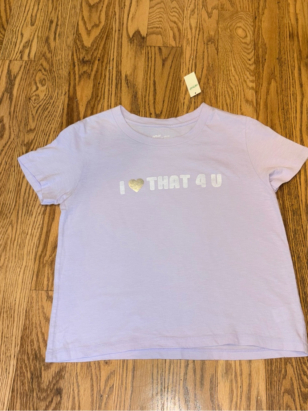 NWT Aerie Lavender "I ❤️ THAT 4 U" Graphic Tee T-Shirt XXS